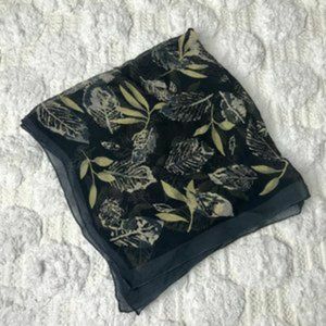 Vintage 90's Silk Gap Leaf Scarf Wrap Handkerchief
